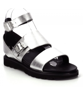 Kickers Neostrap argent, Sandales Femme,