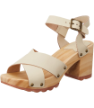 KICKERS Wise blanc cassé, Sandale à Talon Femme