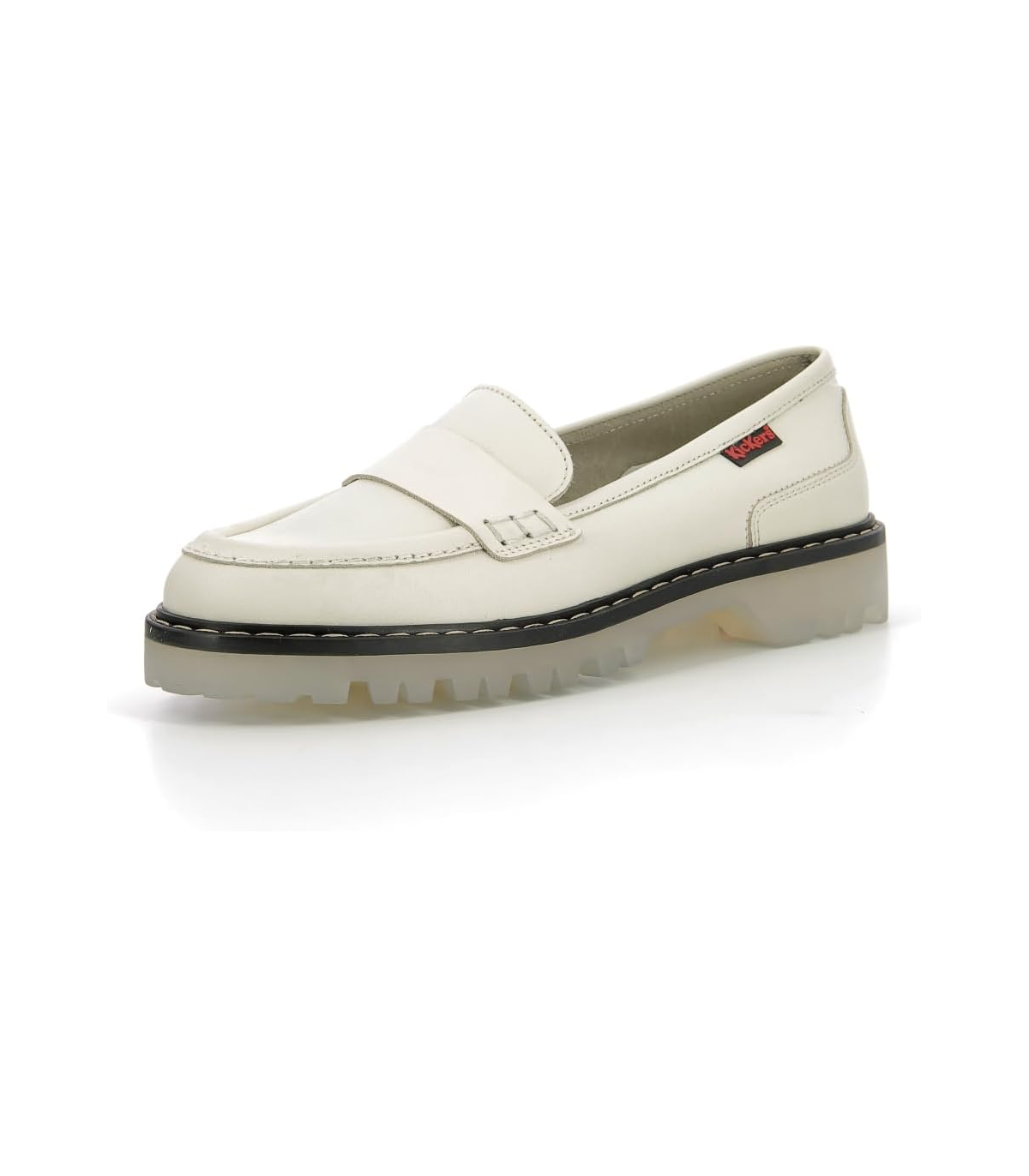 kickers Deck Loafer Mocassins Femme Blanc Livraison Gratuite