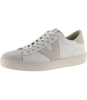 Victoria 1126142-MEN Basket Basse Berlin Cuir  Blanc glace