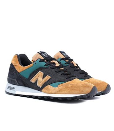 New Balance Made in England M577 Baskets en Cuir Marron Clair